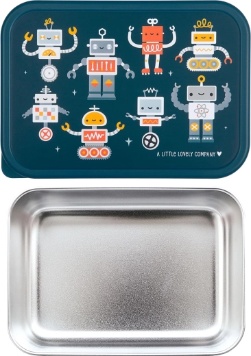 A Little Lovely Company kutija za užinu od nehrđajućeg čelika s poklopcem roboti