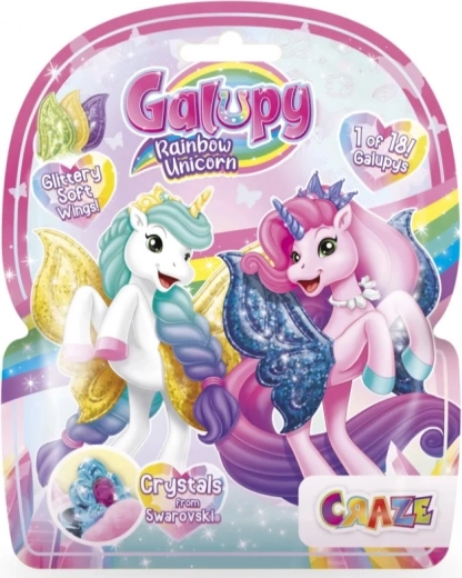 Galupy Rainbow Unicorn kolekcionarska figurica jednoroga s krilima i Swarovski kristalom