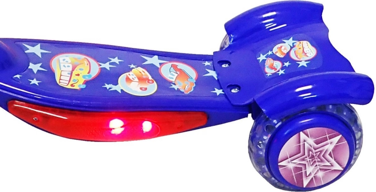 Light-up footboard powered by batteries