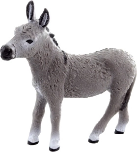 Plastic donkey figurine 9 cm