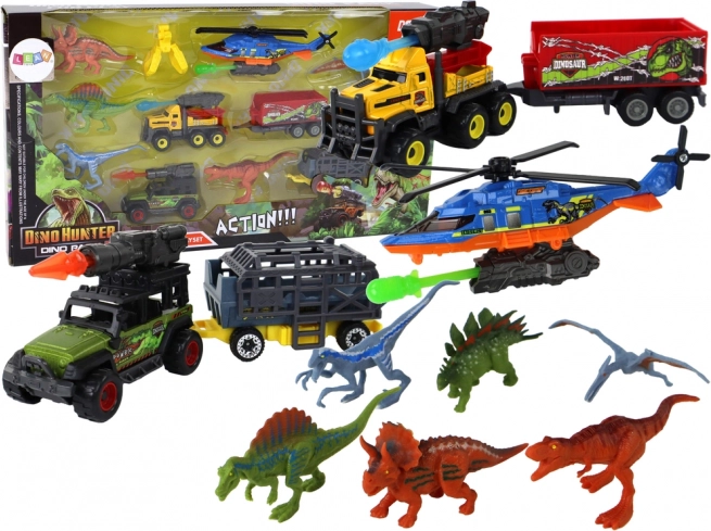 Set vozila Helikopter Dinosauri 6 komada Šareni