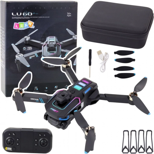 Dron LU60 s dvostrukom HD kamerom i LED svjetlima crna