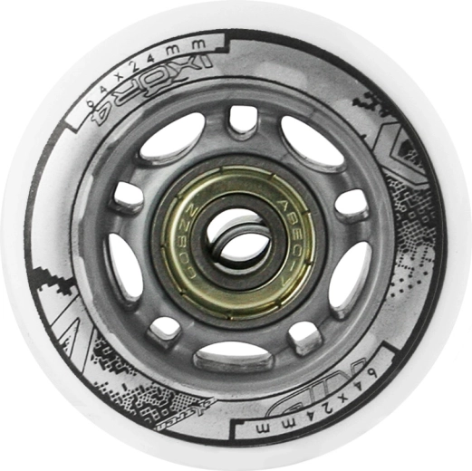 Set bijelih PU kotačića 64 × 24 mm s ležajevima ABEC 7 NILS EXTREME