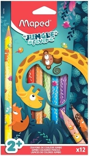Jumbo voštane bojice Jungle Fever, set 12 kom