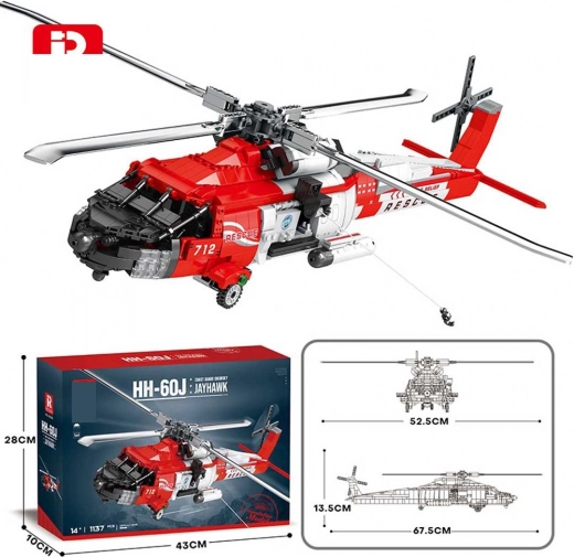 Konstrukcijski set od kockica spasilački helikopter HH-60J Jayhawk 1137 dijelova