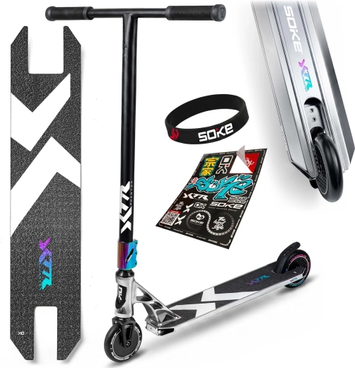 Soke XTR Phantom chrome profesionalni freestyle romobil srebrno-crni