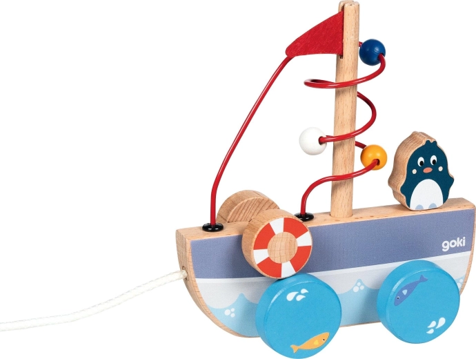 Potezna brodica Ahoy s labirintom od perlica - 1 komad