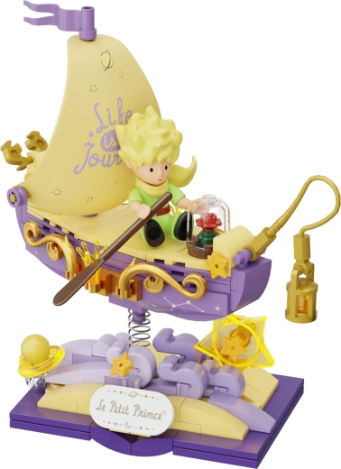 Poetski dizajn s ružom, zvijezdama i lampionom