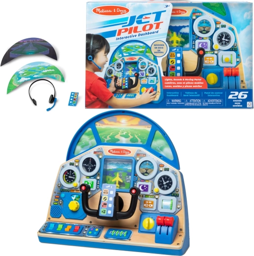 Melissa & Doug interaktivni pilotski kokpit – drvena upravljačka ploča aviona