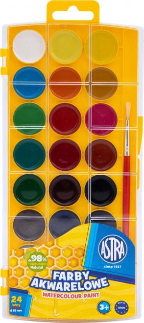 Vodene boje ASTRA 24 kom Ø 25 mm s kistom