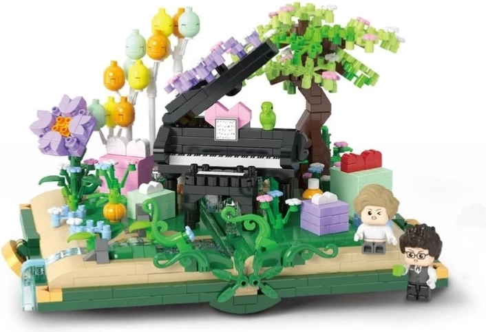 Romantična diorama s klavirom kao dekoracija