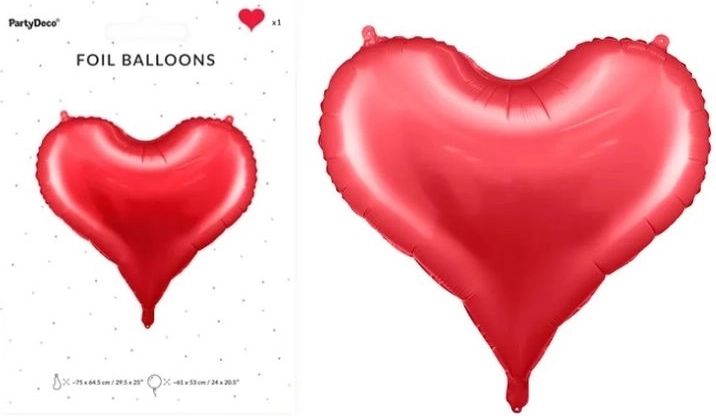 Folični balon srce crveni 75 × 64,5 cm