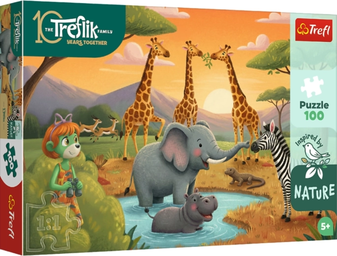 Puzzle od 100 dijelova – veselo društvo OBITELJ TREFLÍK – TREFL
