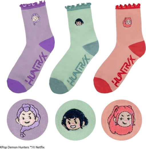 Huntrix K-pop Demon Hunters socks – set of 3 pairs