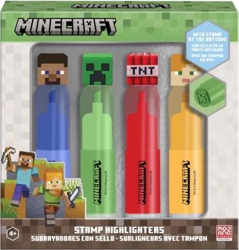 Minecraft set od 4 markera s 3D topperom i pečatom