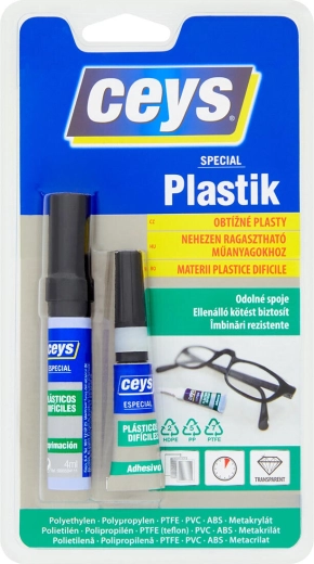 Ljepilo za teško lijepljive plastike 3 g + 2 ml / 4 ml CEYS