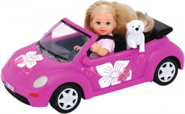 Lutka Evička s autom New Beetle i piknik setom