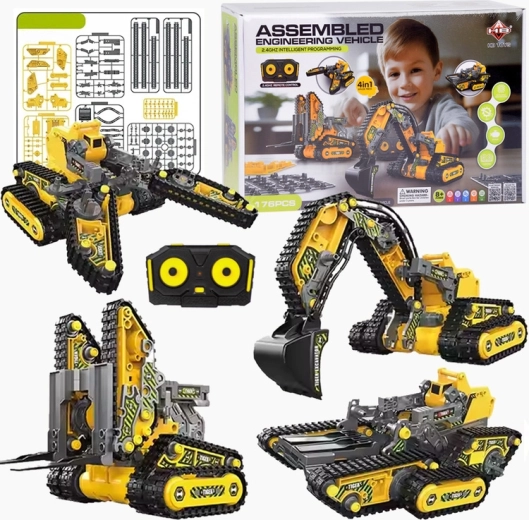 Set 4u1 Mali građevinski strojevi na daljinsko upravljanje 176 dijelova