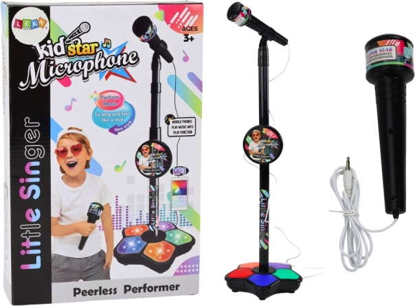 Mikrofon sa stalkom za djecu Podesiv crni