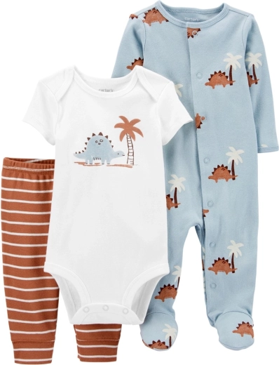 Carter's set za dječaka: body s kratkim rukavom, overal i trenirka Blue Dino, vel. 56