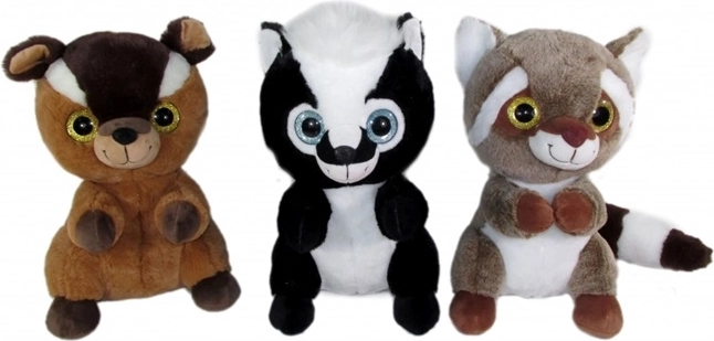 Plišane šumske životinje 30 cm (rakun, tvor, lemur)