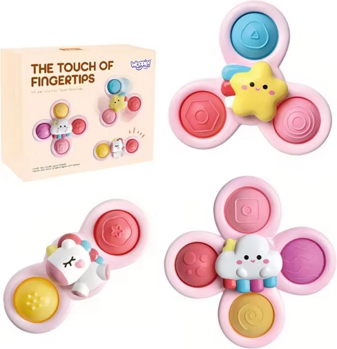 WOOPIE dječji svemirski spinner pop-it senzorna igračka ružičasta, set od 3 kom