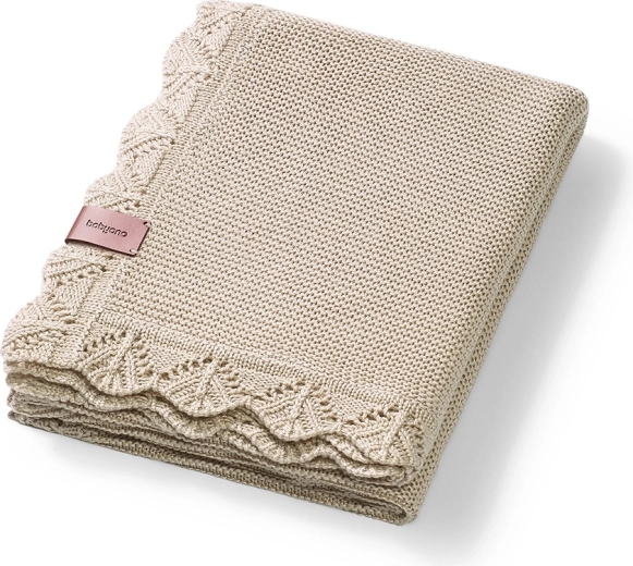 Babyono pletena bambusova dekica light beige 75 × 100 cm