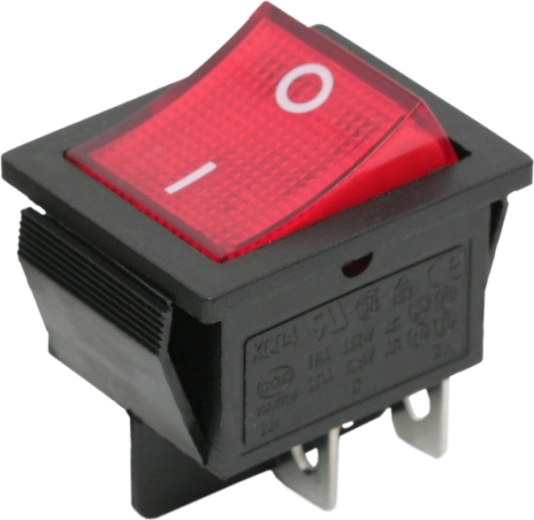 Rocker switch with red illumination