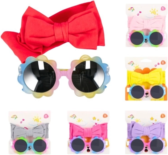 Set of sunglasses and a bow headband (6 colors)