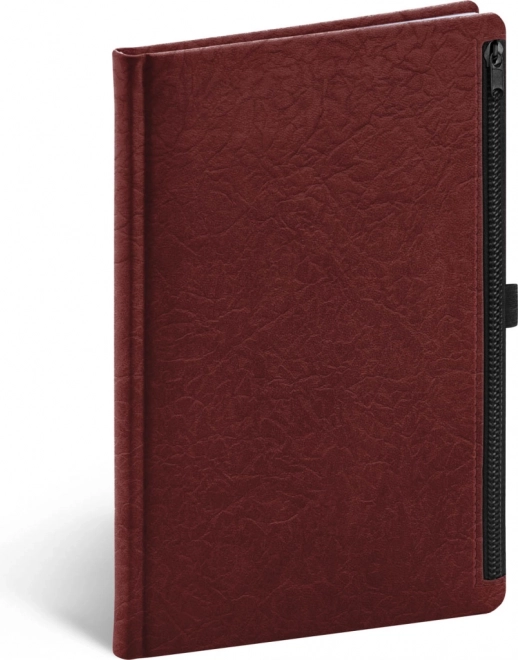 Crvena notes bilježnica na crte s džepom na patentni zatvarač 13 × 21 cm