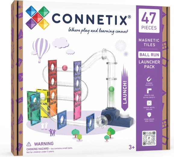 Connetix Ball Run with Launcher, 47 Pieces