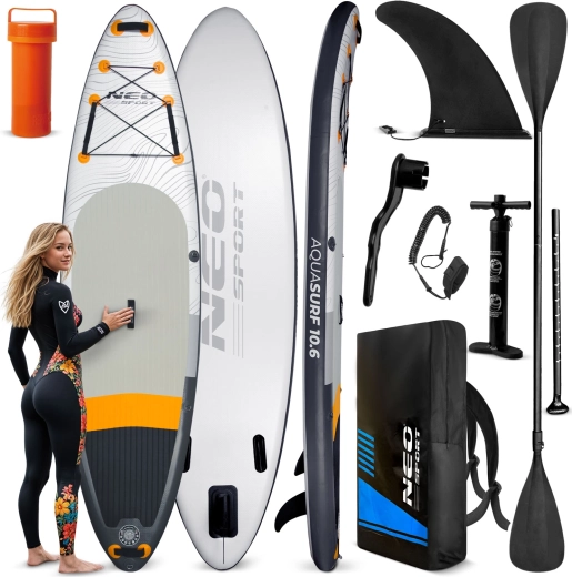 Neo-Sport Aquasurf 10’6 napuhavajući paddleboard (SUP) 320 × 84 × 15 cm – set s dodatnom opremom