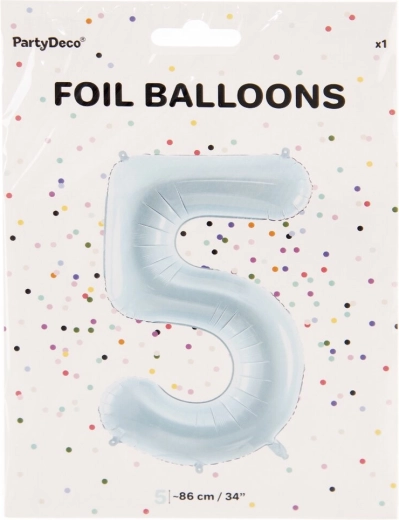 Folijski balon broj 5 plavi 86 cm