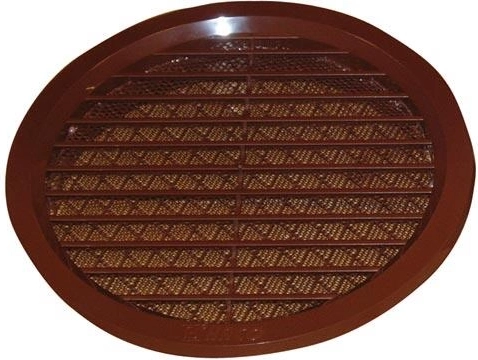 Ventilacijska rešetka s mrežicom, promjer 125 mm, smeđa