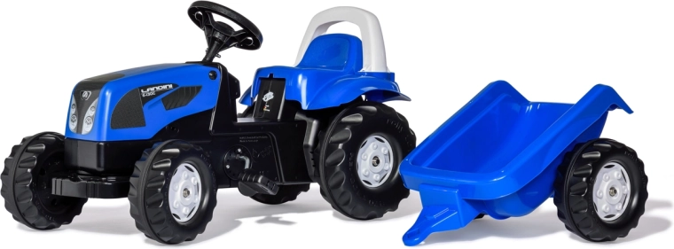 Traktor na pedale Rolly Kid Landini s prikolicom plavi