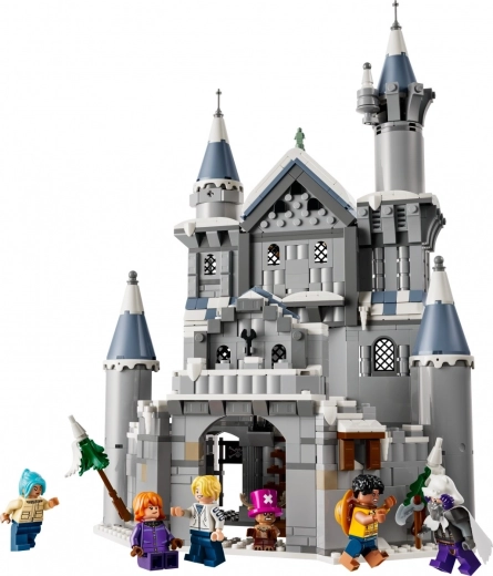 Snow-covered castle full of details