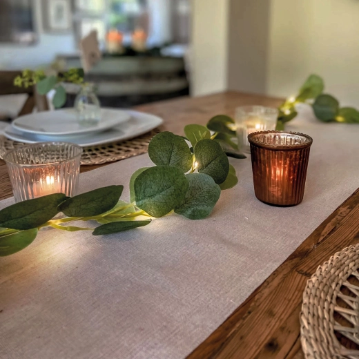 LED leaf string lights, 20 LEDs, 2 m, warm white