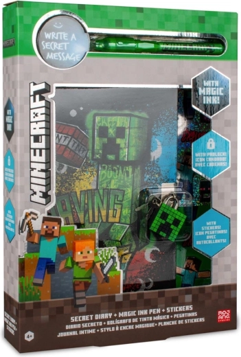 Minecraft tajni dnevnik s čarobnom UV olovkom i naljepnicama