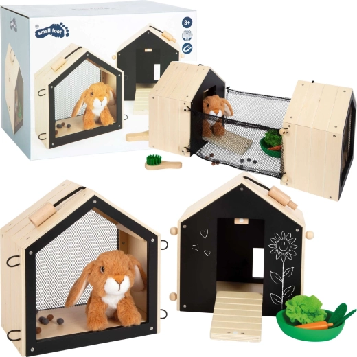 Wooden rabbit house with run and accessories Small Foot