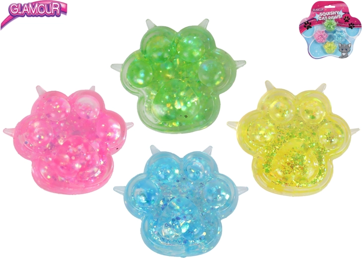 Glamour mini rastezljive gumice za kosu s motivom mačje šapice Sugar (4 kom)