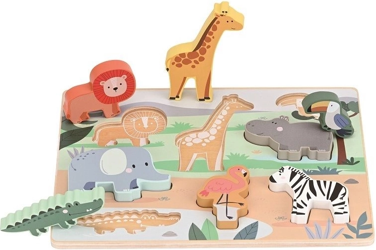 Safari animals as both puzzles and figures