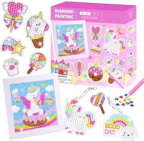 kreativni DIY set – dijamantno slikanje s okvirom i dodacima