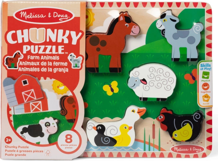 Drvene chunky puzzle farma MELISSA & DOUG