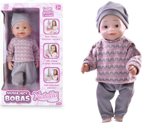 Interaktivna lutka koja piški 43 cm NATALIA COLLECTION