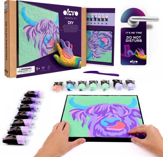 Okto irsko govedo – kreativni set za slikanje masom prema brojevima 29 × 29 cm