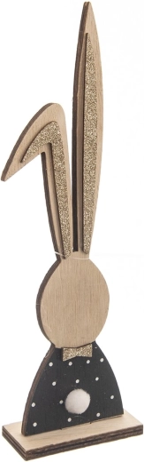 Drvena dekoracija zec crno-smeđa 26 cm