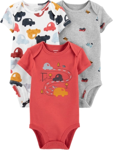 Carter's dječački pamučni bodi Cars kratkih rukava 3 kom (vel. 3 mj)