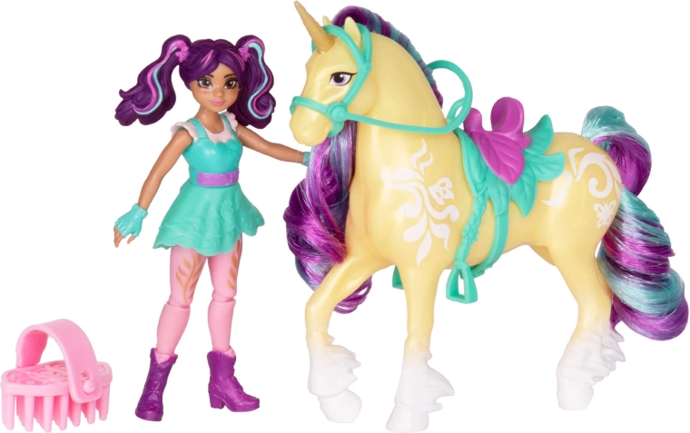 Jednorog Leaf s višebojnom grivom i sedlom