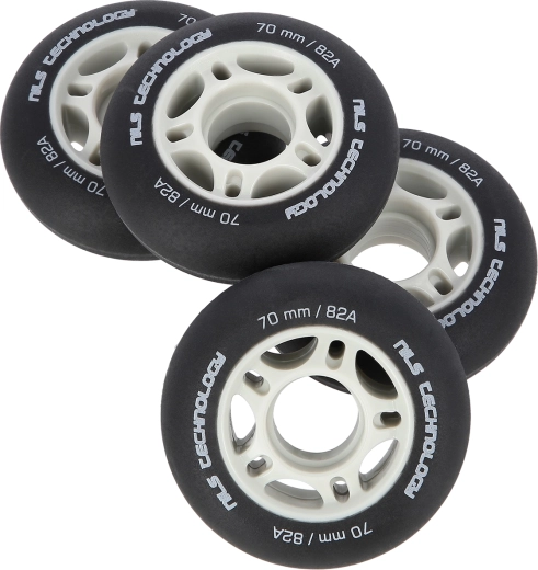 Mat kotači za inline klizaljke NILS Extreme 70 mm 82A, crni, set 4 kom