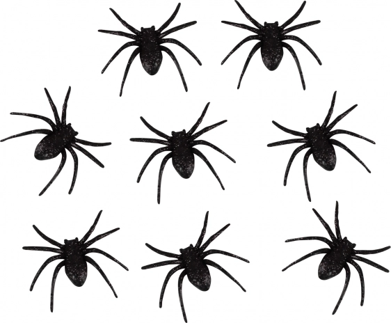Dekoracija svjetlucavi pauci 6 cm – set 8 kom